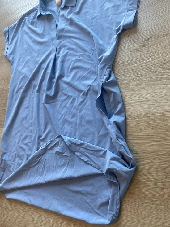 Indyeva Blue Collared Shift Dress Medium | Travel Casual Athleisure - Picture 7 of 11